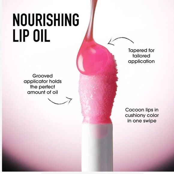 BareMinerals Nourishing Lip Oil Color Flaunt Plum - Picture 9 of 10